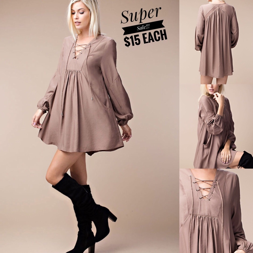 Lace Up Mini Dress